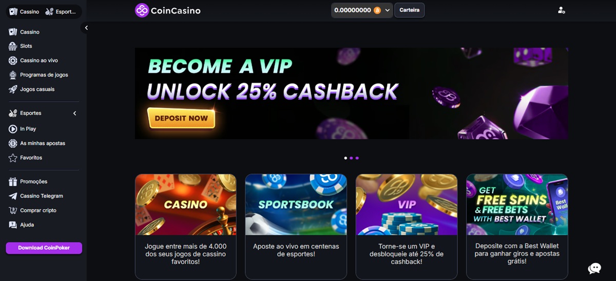 CoinCasino oferece inúmeras opções para quem busca jogo de poker online